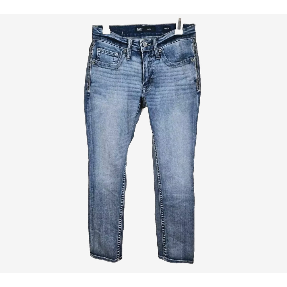 BKE Mason Stretch Jeans Men's Size 28x30 FIT 29x30 med Wash Buckle fade EUC